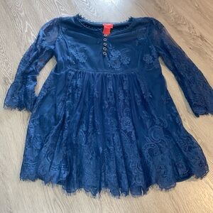 Christina Navy Blue Lace Blouse